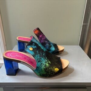 Chani b. Multicolor Women's Shoes with Blue Heel